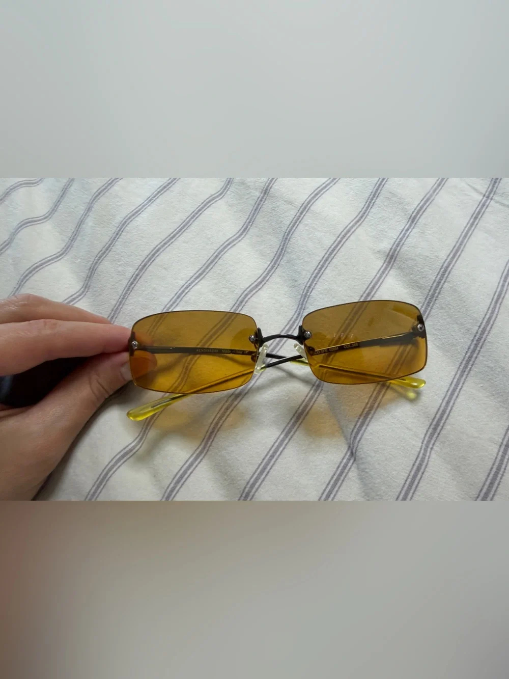 Authentic FENDISSIME SFE 026 Metal Rimless SMALL Sunglasses Italy